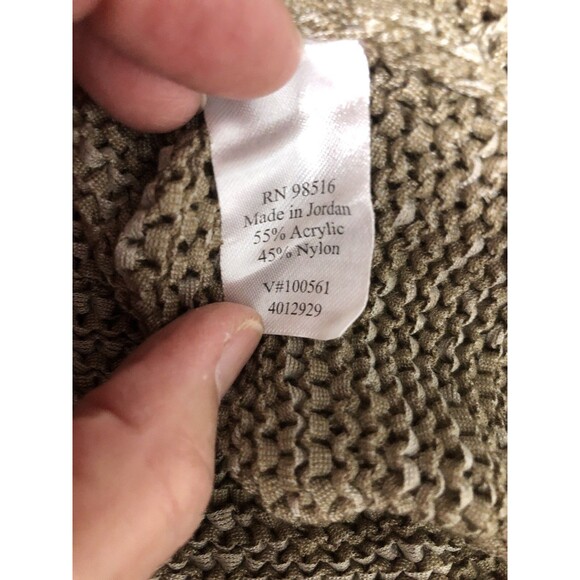 Coldwater Creek Taupe  Knit Tank Top Crocheted Edges Stretch Sz 2X 20-22 EUC - Picture 7 of 8